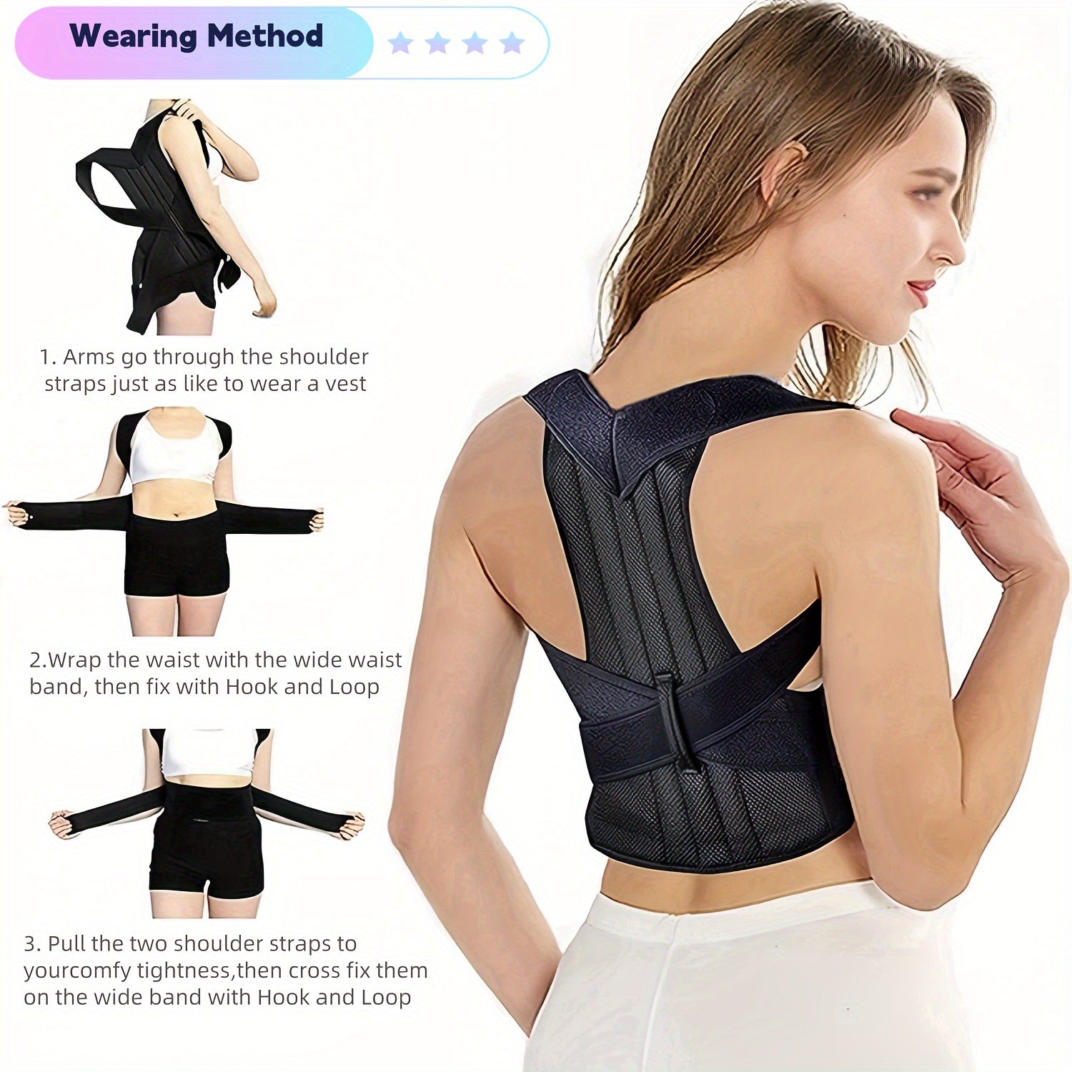 Adjustable Synthetic Rubber Back Brace